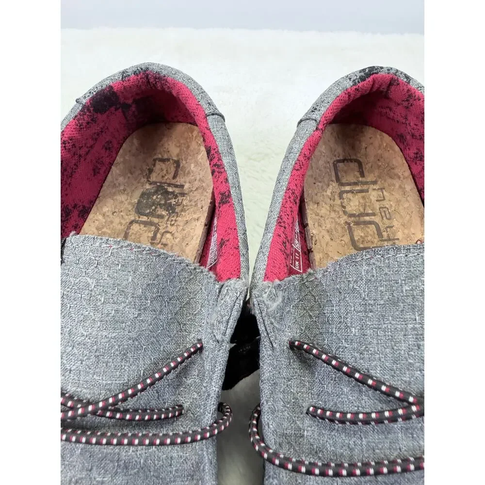 HEYDUDE Wally Eco Ascend Ripstop Grey Men's Slip-On Loafers Size 12